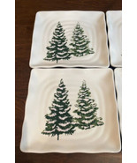 Maxcera Set of 2 Christmas Tree Salad  Plates Ceramic Square - $49.11 CAD