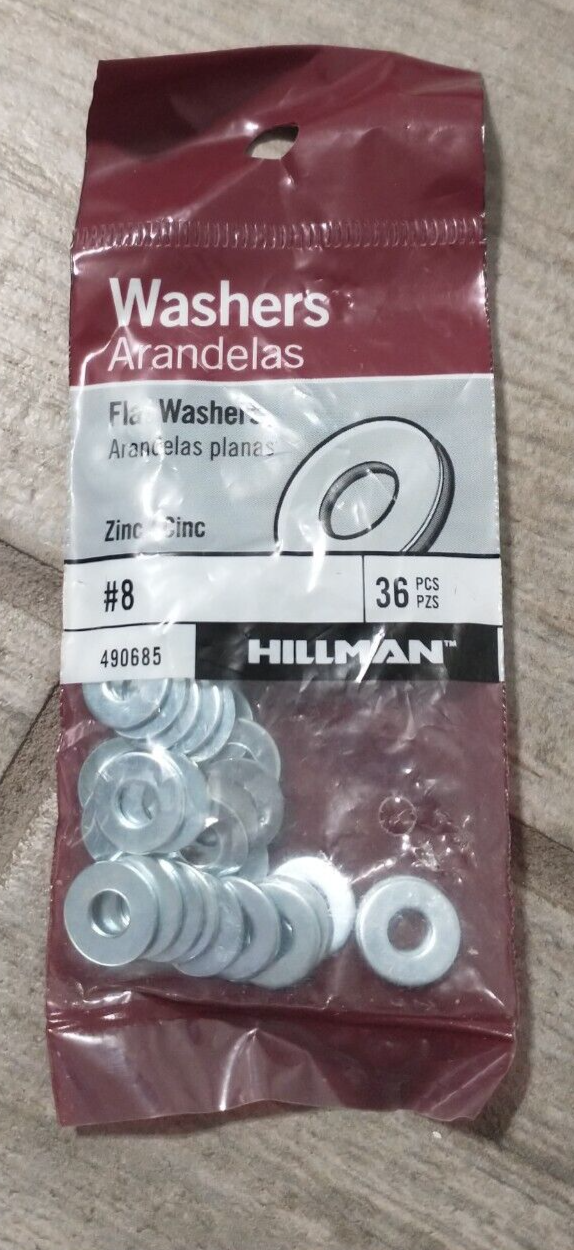 Hillman Zinc Flat Washers #8 - $9.89