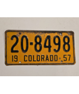 COLORADO - License Plate #20-8498-1957 Black Letters On Yellow-VTG-Man Cave - $35.89 CAD