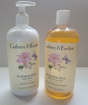 Crabtree &amp; Evelyn SUMMER HILL Scented Body Lotion &amp; Shower Gel 16.9 oz/500ml Set - £38.75 GBP