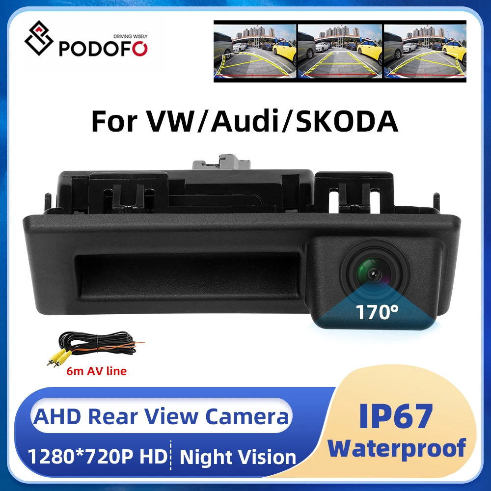 Podofo AHD Rear View Camera Car Back Reverse Camera IP67 Night Vision Parking - £21.97 GBP