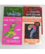 Lot Of 4 Diary Of A Wimpy Kid &amp; Dumb Dumb Diary Children&#39;s Paperback Books - $13.85