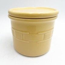 Longaberger Woven Traditions Pottery Butternut Yellow 1 Pint Lidded Salt Crock - £22.30 GBP