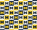 Cotton University of Michigan Wolverines U of M Fabric Print by the Yard... - £11.14 GBP