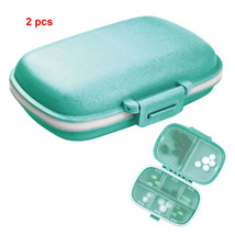 2 Pack - Travel Pill Box with 8 Compartments Container Box Teal - £5.27 GBP