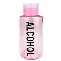 10Oz Liquid Push Down Pump Dispenser Empty Bottle With Alcohol Label - Pink - £11.84 GBP