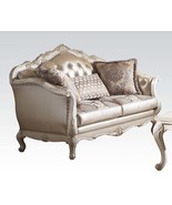Chantelle 63&quot; Loveseat w/3 Pillows, Rose Gold Faux Leather /Fabric - $2,183.67 CAD