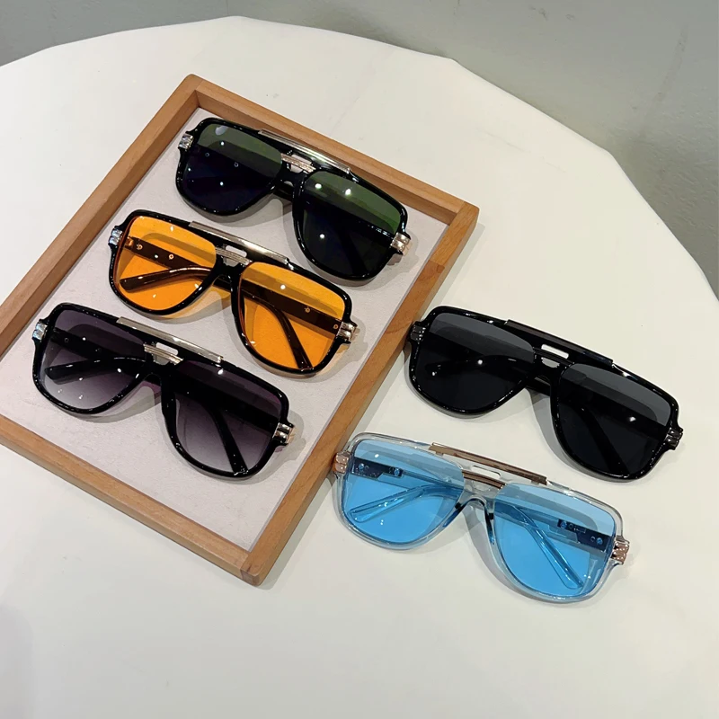 Vintage Pilot Sunglasses – Unisex Double Bridge Fashion Shades - $20.36 CAD