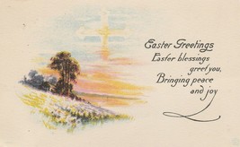 Vintage Postcard Easter Sunrise Cross in the Clouds Unused Early 1900&#39;s - $6.92