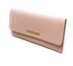 Michael Kors Large Trifold Wallet Pale Pink Leather 35S8GTVF7L Powder Bl... - $79.18
