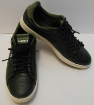 LACOSTE Men&#39;s BROADWICK Leather Sneaker Casual Black / Green Croc Print ... - £37.81 GBP