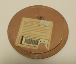 Longaberger Woodcrafts 5 Inch Round Keeping Basket Lid Warm Brown New 5&quot; - $12.88