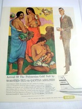 1960 Ad Worsted-Tex Polynesian Gold Suit via Qantas Airlines - £7.98 GBP