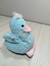 COMMONWEALTH toys Plush blue baby chick pink feet beak sheer bow small mini 2001 - £15.49 GBP