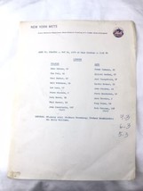 New York Mets letterhead Starting Lineup Vs Phillies May 28 1979 Shea Stadium - £53.95 GBP