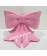 Christmas Pink Coquette Bow Resin Tapper Candle Holder Candlestick Decor... - $29.69