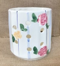 Vintage Pottery By Levine Spring Flowers Luminary Candle Holder Cottagecore - £12.51 GBP