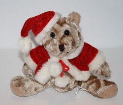 KC Wholesale Teddy Bear 6&quot; Sits Santa Hat Beige Plush Soft Toy Stuffed Animal - £10.71 GBP