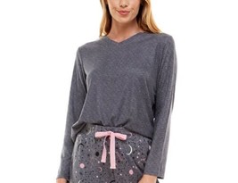 Jaclyn Intimates Womens Waffle Top Size X-Large Color Slate Grey - £23.03 GBP