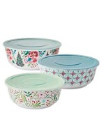 Pioneer Woman ~ 6-Piece Melamine Bowl Set ~ Nesting Bowls w/Lids ~ MERRY... - €43,27 EUR Pioneer Woman ~ 6-Piece Melamine Bowl Set ~ Nesting Bowls w/Lids ~ MERRY... - €43,27 EUR