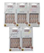 Kiss Gel Fantasy Fake Nails Long Sculpted Nails Nude Pale Pink Lot of 5 - $442.06 MXN