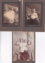 3 Antique Cabinet Cards Emen Hertslet Corning Kansas KS Babies Children - £3.16 GBP