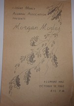 Vintage Mount Mercy Alumnac Association Presents Morgan Modes Program 1960 - $2.99
