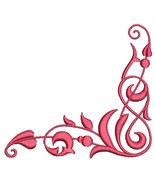 Ornamental corner machine embroidery design – instant download - $4.79 CAD
