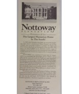 Vintage Nottoway Plantation Louisiana Information Flyer - £2.37 GBP