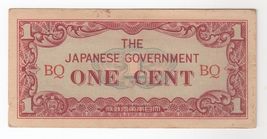 Malaya, One Cents, 1942 The Japanese Government, Red Series bq - WWII,PM... - $13.05