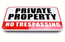 Private Property No Trespassing Durable PVC sign 12&quot; x 8&quot; NEW! - £6.20 GBP