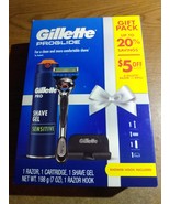 GILLETTE PROGLIDE Sensitive Gift Pack- One 5-Blade Razor, 1 Hook &amp; 7oz S... - $15.00