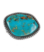 1997 Linda Johnson Navajo Emerald Valley Turquoise freeform silver belt ... - $1,299.38