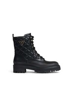 Guess Women Boots - 7.5 US EU 38 Black Leather Combat Platform Ankle New - $3,048.78 MXN