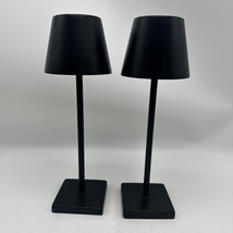 Mikasa Touch Control Rechargeable LED Lamps Set of 2 in Black Gently Used Excell - $29.00