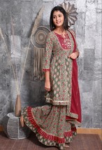 Fateh Enterprises Women&#39;s Pure Cotton Printed  Kurta with Pant &amp; Dupatta - $70.00