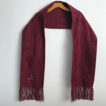 Alpaca CAMARGO Red Wool Scarf Adult Knit Rectangle Fringe Wrap Neck Warmer - £13.10 GBP