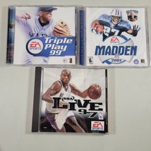 Madden NFL 2001 and NBA Live 97 Windows EA Sports PC Video Game Lot - £11.95 GBP