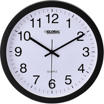 Global Industrial 12&quot; Wall Clock Plastic Black - £24.50 GBP