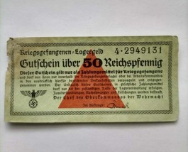 50 German Reichspfennig prisoner of war POW currency 1939 1944 lagergeld RARE - $296.01