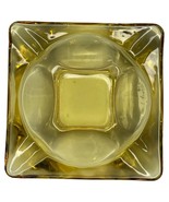 Vintage Square Honey Amber Glass Ashtray Mid-Century Modern Ash Tray - V... - £18.81 GBP