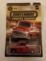 Matchbox 2023 County Rescue Series 2/6 Red &#39;57 GMC Stepside Pickup Mint On Card - £11.71 GBP