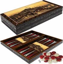 LaModaHome Turkish Galata Bridge Backgammon Set, Wooden, Board Game for Family G - £49.86 GBP