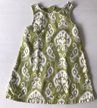 Gymboree Girl Sleeveless Green Ikat Pattern Toddler Dress - Size 3T - EUC - £4.78 GBP