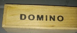Wood Dominoes in a Wood Box 28 Dominoes New - $4.95