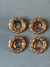Vintage Lot of Small Twist Open Wreath Goldtone Shoe Clips – 0.75 inches in diam - £60.61 GBP