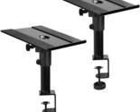 VIVO Clamp-on Speaker Stand Desk Mount Set, 10 x 9 inch Trays, Height Ad... - £73.93 GBP