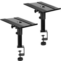 VIVO Clamp-on Speaker Stand Desk Mount Set, 10 x 9 inch Trays, Height Adjustment - £73.72 GBP