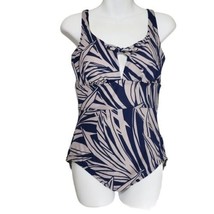 Dreamsuit Slimming Control Navy Tropical Print One Piece Swimsuit WITH S... - $21.37