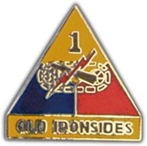 ARMY 1ST ARMORED DIVISION OLD IRONSIDES MILITARY  PIN - £20.02 GBP